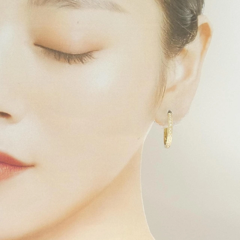 K18YG Bông tai kim cương hình vòng 0.22CT - Hàng hiệu Chính hãng 868130