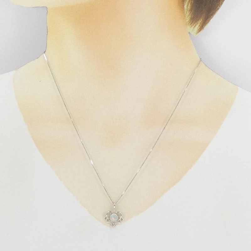 Dây chuyền opal PT900/PT850 0.60CT - Hàng hiệu Authentic 860000