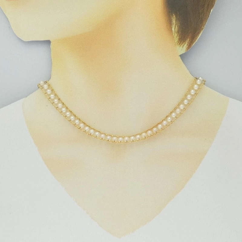 K18YG Ngọc trai Akoya Dây chuyền 3.5-4mm - Hàng hiệu Chính hãng 857262