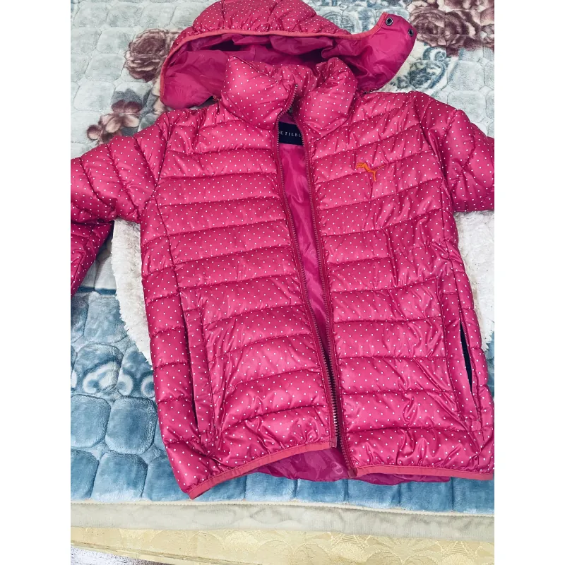 Áo khoác chần bông màu hồng chấm bi 789810