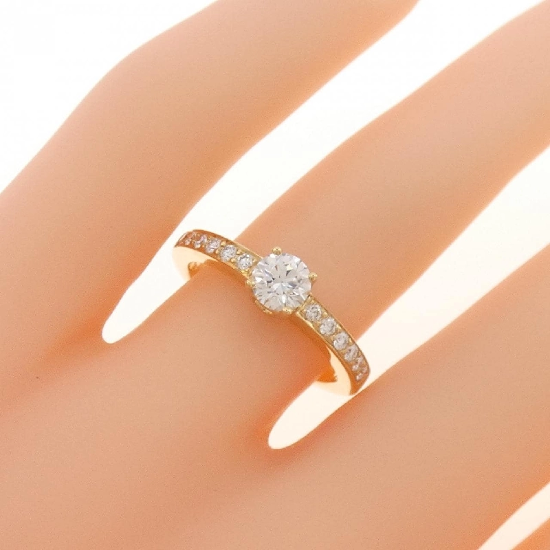 Nhẫn kim cương K18YG 0.39CT 671538