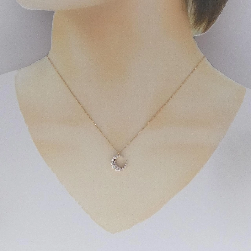 K18PG Mặt trăng Kim cương Dây chuyền 0.33CT - Hàng hiệu Chính hãng 859486