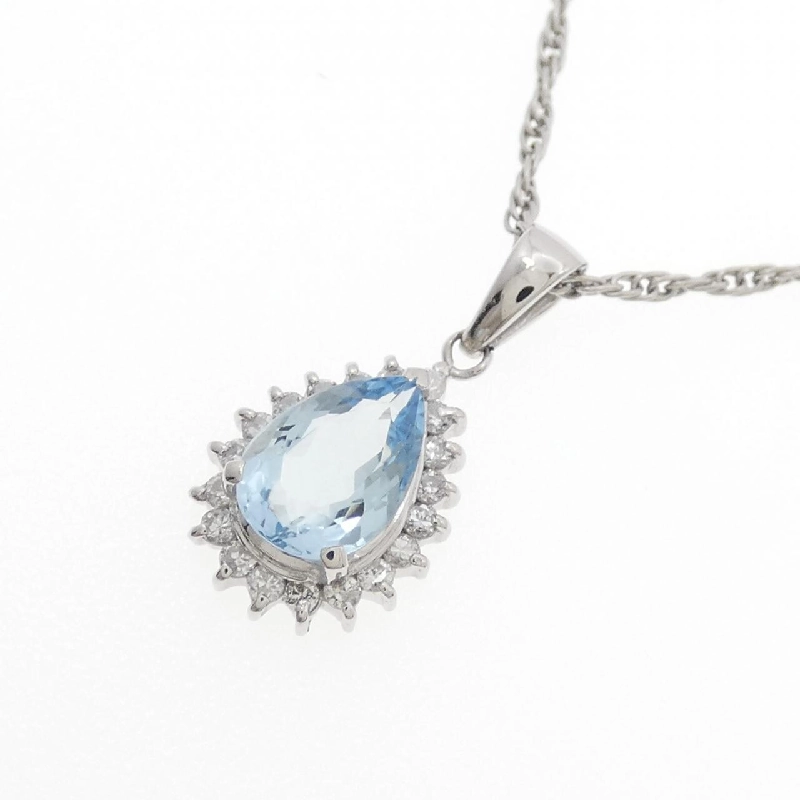 Dây chuyền aquamarine PT900/PT850 0.81CT - Hàng hiệu Authentic 861040