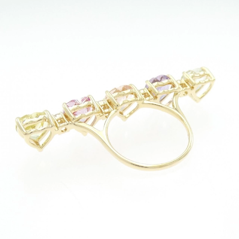 Nhẫn đá màu hình trái tim K18YG 666730