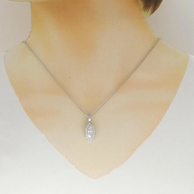 Dây chuyền kim cương PT900/PT850 0.801CT FaP SI2 cắt hình đặc biệt - Hàng hiệu Authentic 874767