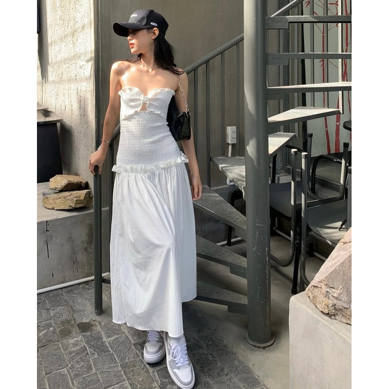 Đầm biển ôm eo dáng xoè - new 95% 507014
