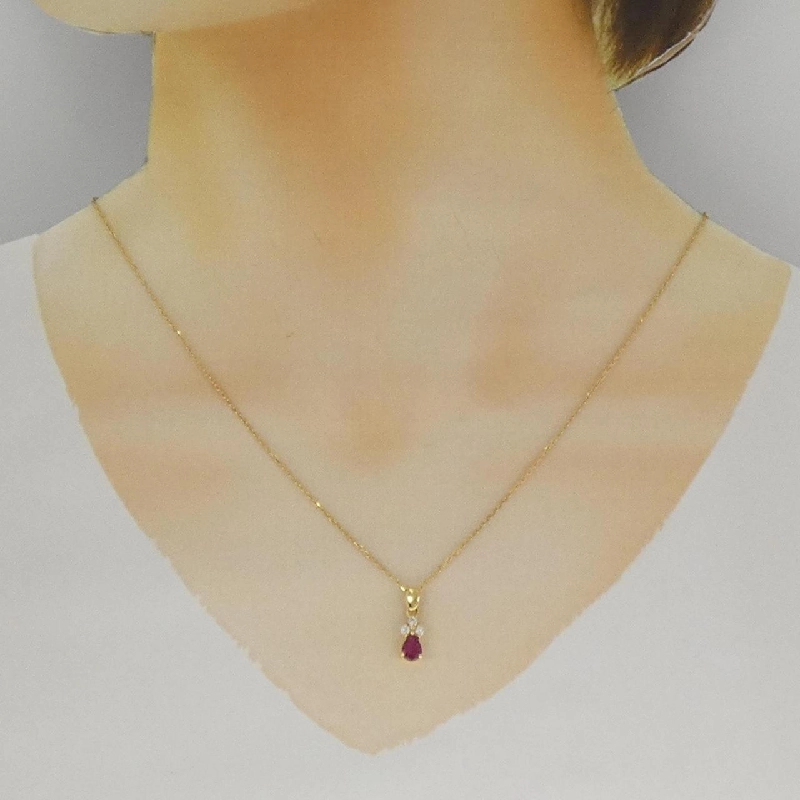 K18YG Dây chuyền ruby 0.45CT - Hàng hiệu chính hãng 858306