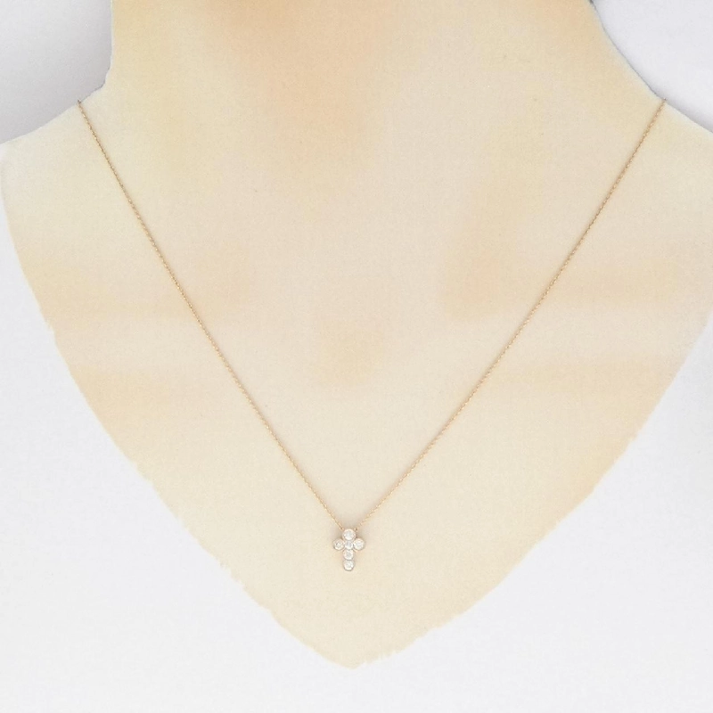 K18PG Dây chuyền kim cương hình chữ thập 0.20CT - Hàng hiệu Chính hãng 863676