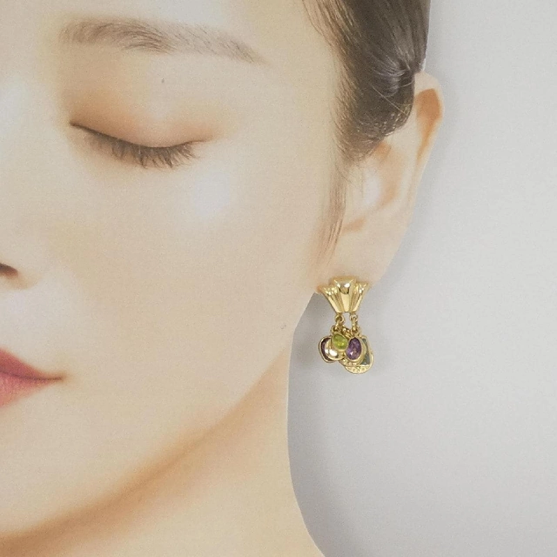 Bông tai đá màu 750YG - Hàng hiệu Authentic 869366