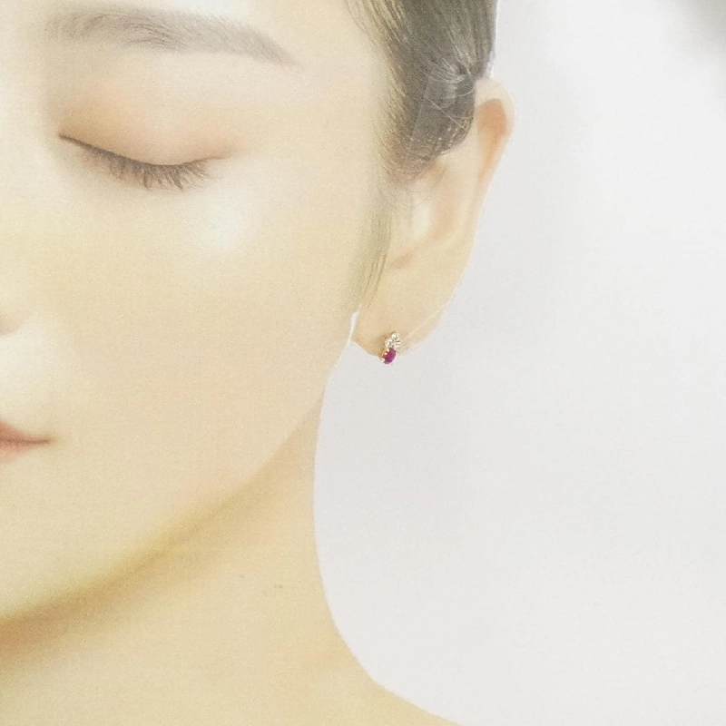 K18YG Bông tai Ruby - Hàng hiệu Chính hãng 869122