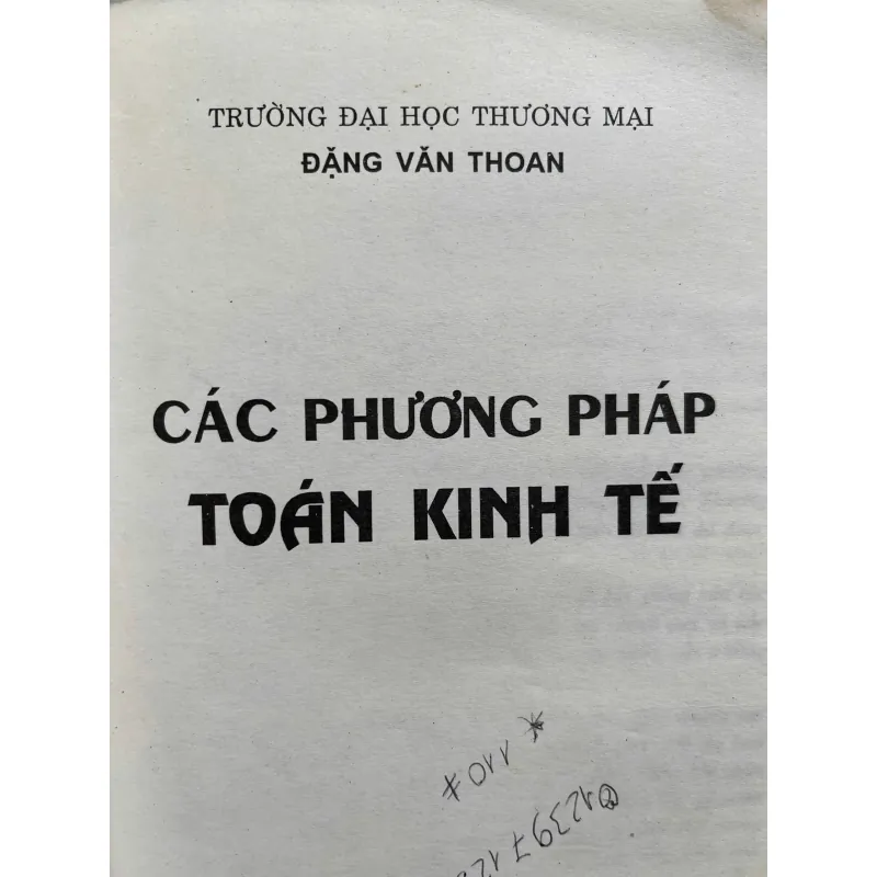CÁC PHƯƠNG PHÁP TOÁN KINH TẾ 759847