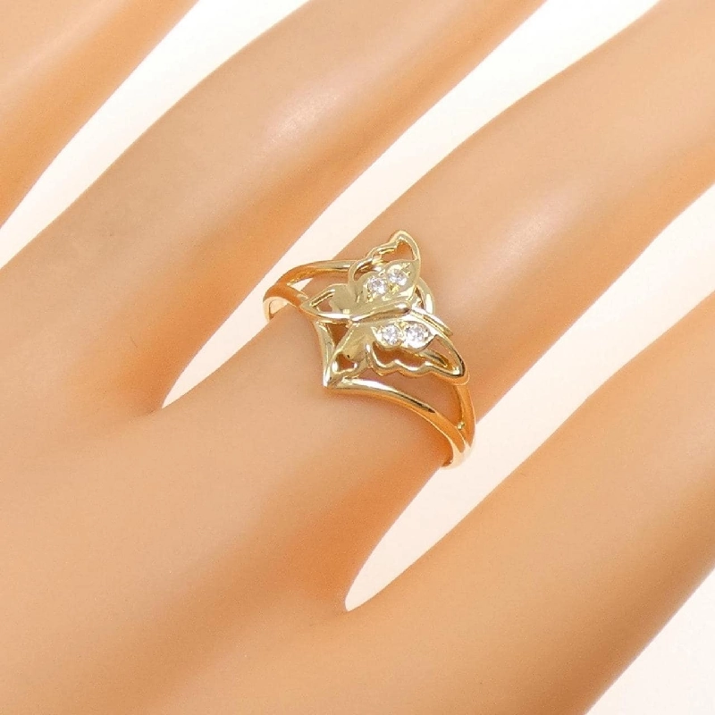 Nhẫn kim cương bướm K18YG 0.03CT 671896