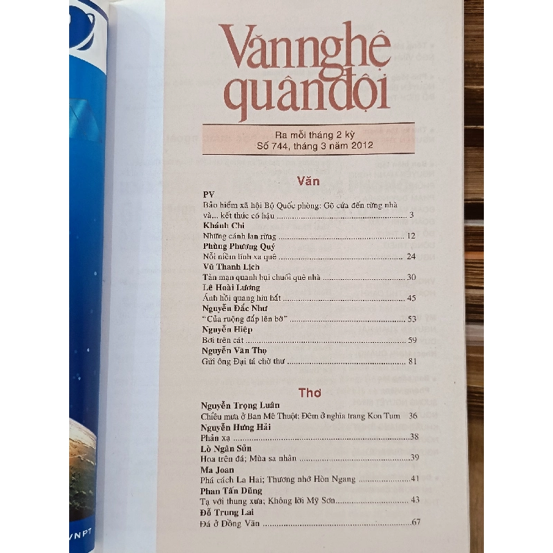 Tạp chí Văn nghệ quân đội số 744 (tháng 3 - 2012) 929990