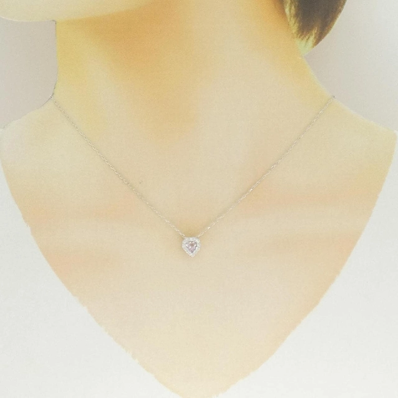 K18WG Heart Morganite Necklace - Hàng hiệu Authentic 857832