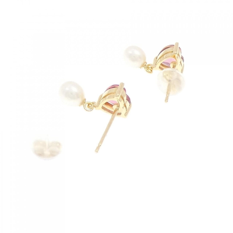 K18YG Heart Ngọc Trai Nước Ngọt Bông Tai 4.1mm - Hàng hiệu Chính Hãng 869051