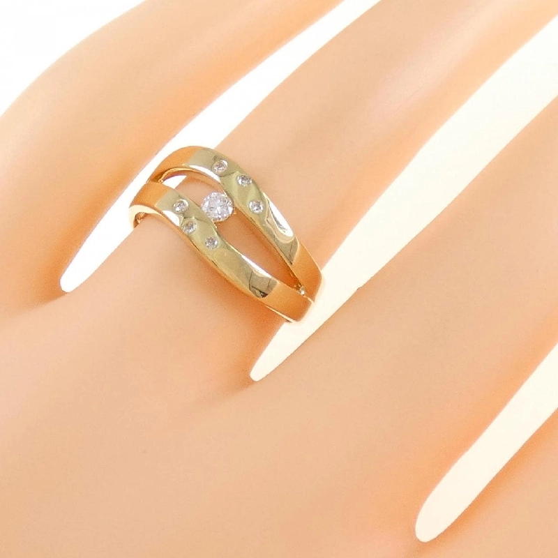 Nhẫn kim cương K18YG 0.11CT 673658