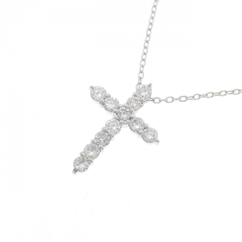 K18WG Dây chuyền kim cương chéo 0.22CT - Hàng hiệu chính hãng 856863