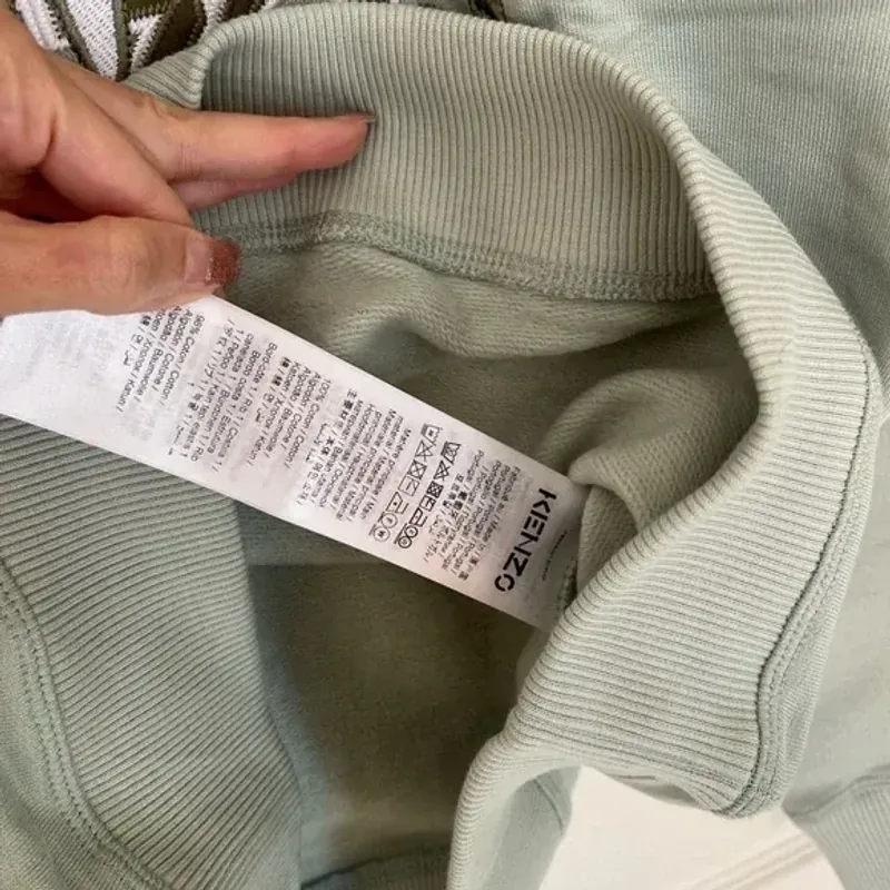 Áo tay dài Kenzo màu xanh thêu đầu hổ 729289