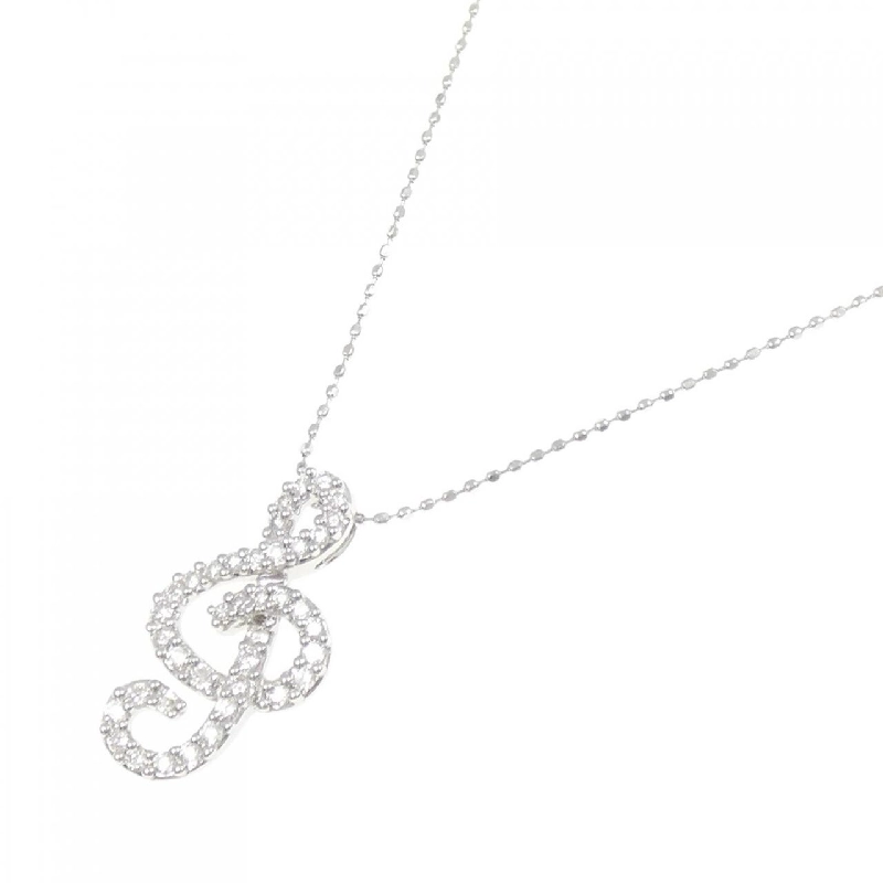 K18WG nốt nhạc ký hiệu dây chuyền kim cương 0.32CT - Hàng hiệu Authentic 860253