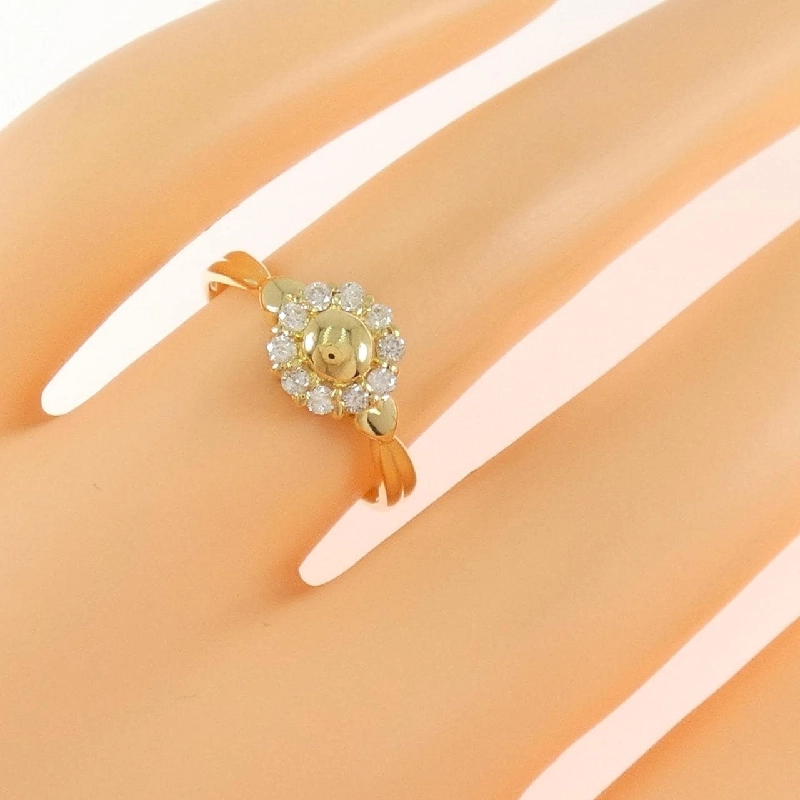 Nhẫn kim cương hoa K18YG 0.18CT 668869