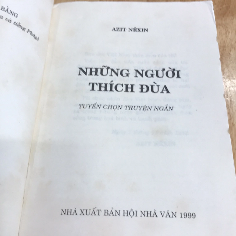 NHỮNG NGƯỜI THÍCH ĐÙA, tuyển chọn truyện ngắn của Azit Nexin 528012
