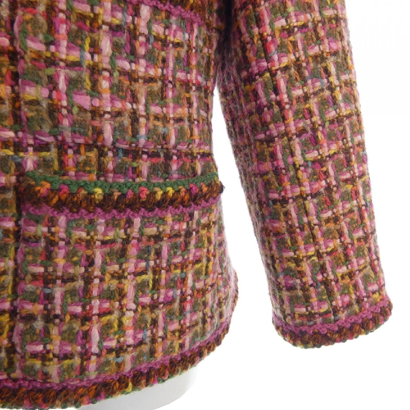 【Mã giảm giá】【Cổ điển】Áo khoác không cổ CHANEL 637298