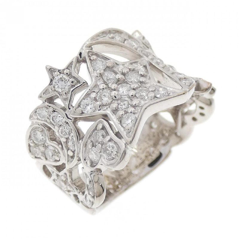 Nhẫn kim cương K18WG hình sao × mặt trăng × trái tim 1.00CT - Hàng hiệu Authentic 853387