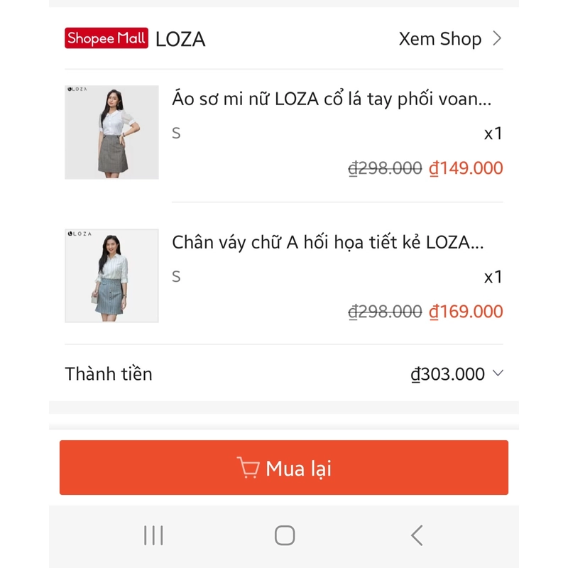 Áo sơ mi LoZA cổ lá tay phối voan size S 302601