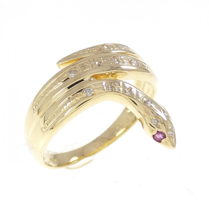 Nhẫn ruby K18YG hình rắn 0.02CT 665719