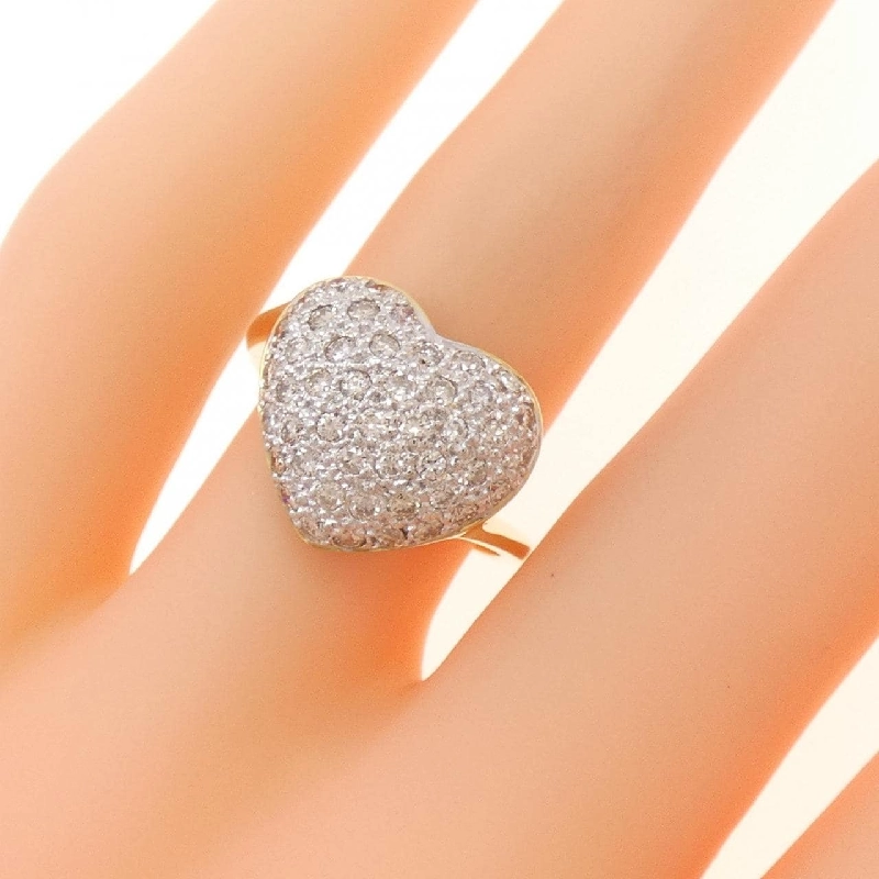 Nhẫn kim cương hình trái tim Pavé K18YG/K18WG 0.78CT - Hàng hiệu Authentic 855376