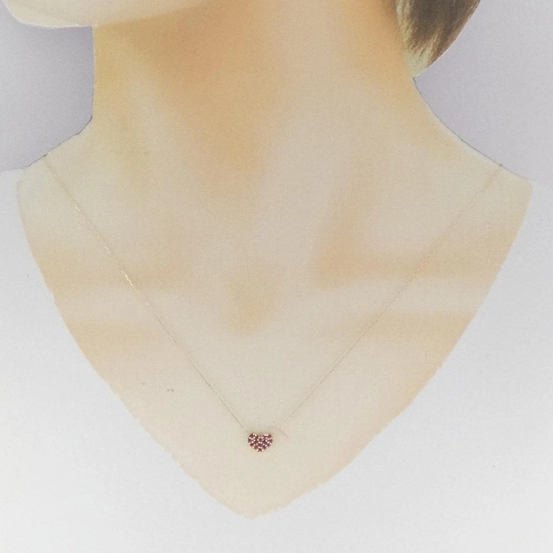 K10YG 2WAY Heart Ruby Necklace - Hàng hiệu Authentic 861098