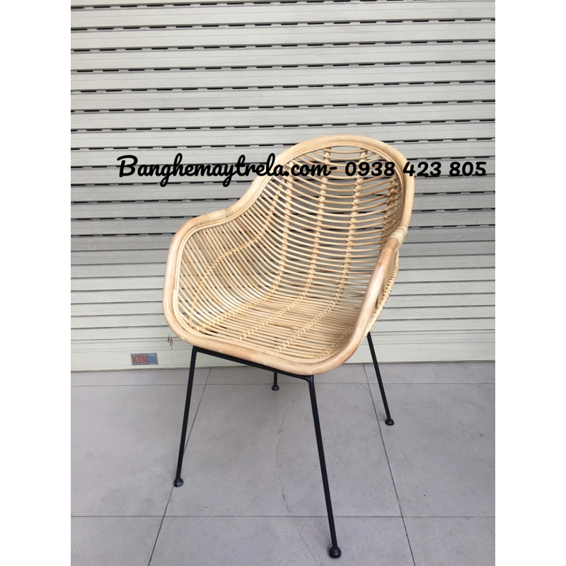 Ghế chân sắt cafe mây tre 443508