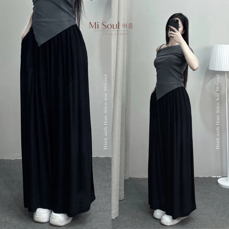 Quần ống rộng đen size s, m 443133