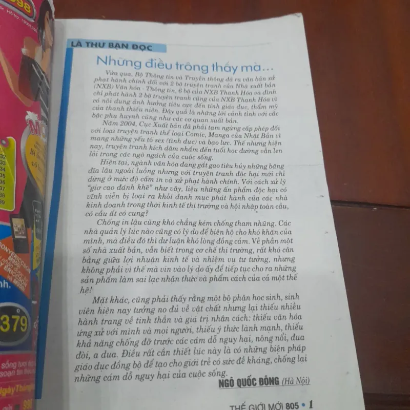 THẾ GIỚI MỚI số 805 ngày 13.10.2008 1030751