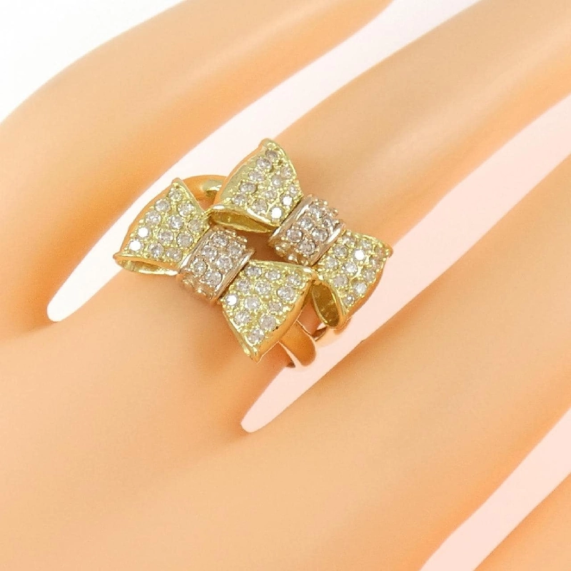 Nhẫn kim cương hình ruy băng K18YG/K18PG 0.50CT - Hàng hiệu Authentic 853635