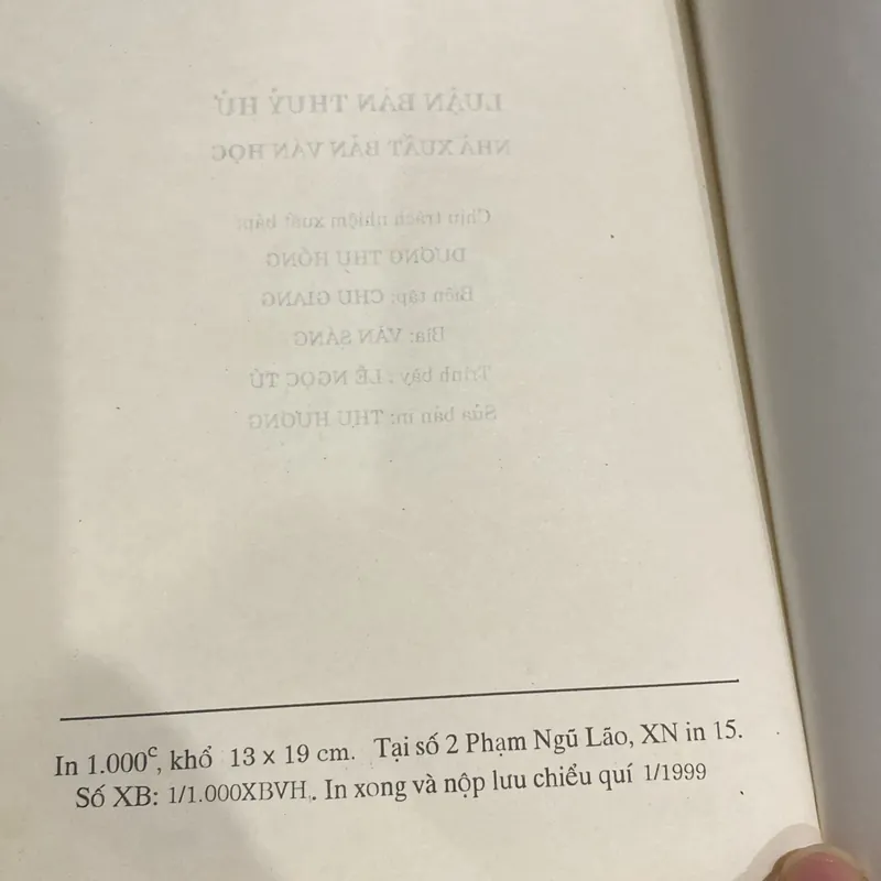 LUẬN BÀN THỦY HỬ (XB 1999) 689496