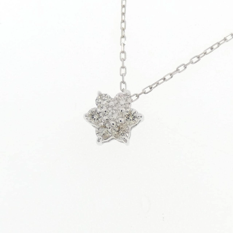 K18WG Hoa Đá Kim Cương Dây Chuyền 0.10CT - Hàng hiệu Chính hãng 861664