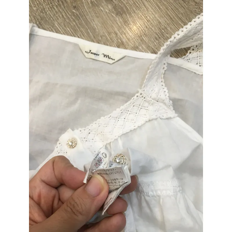 [Siêu Phẩm Nhật] Áo cami áo hai dây xếp ly phối ren có dây thắt nơ dáng xoè bèo tiểu thư 695476