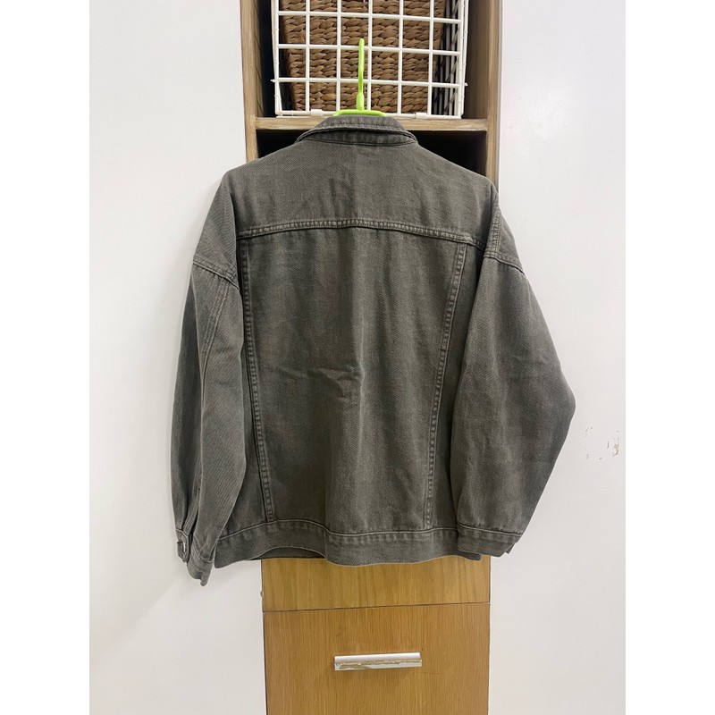 Áo khoác jean xanh rêu xám size L 154230