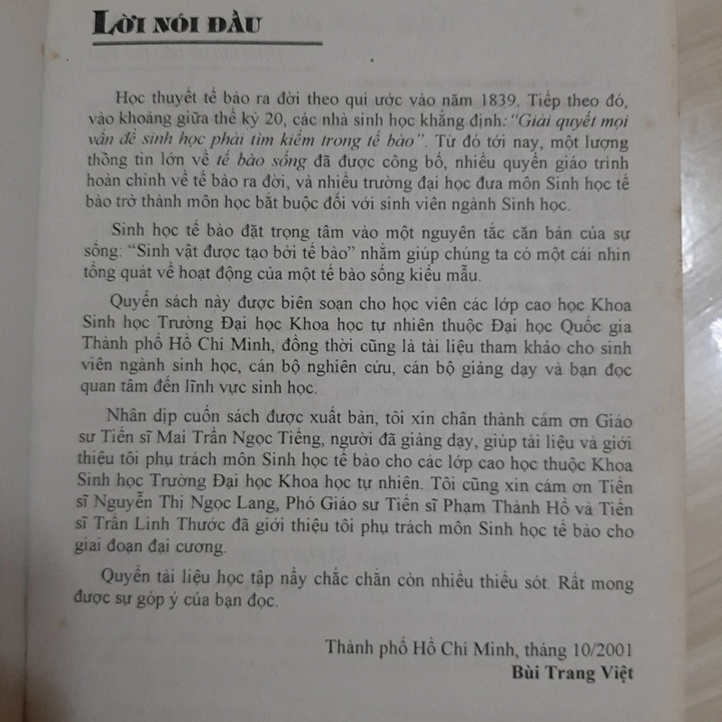 SINH HỌC TẾ BÀO 325199