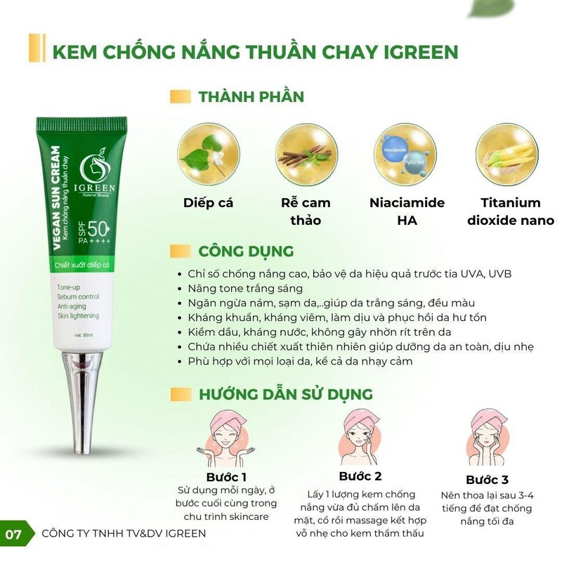 Set Kem chống nắng thuần chay IGREEN 140572