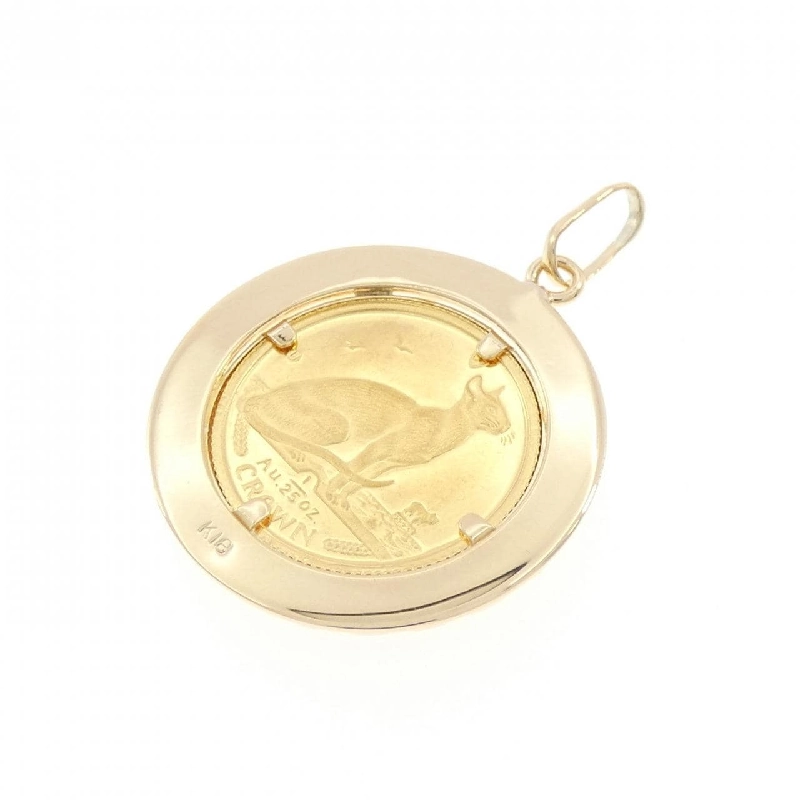 K18YG(枠) Đồng xu Mặt dây chuyền - Hàng hiệu Authentic 862963