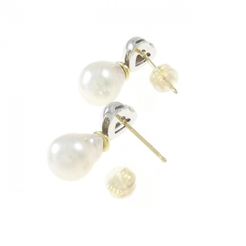 K18YG/K18WG Bông tai ngọc trai Akoya hình trái tim - Hàng hiệu Authentic 876702