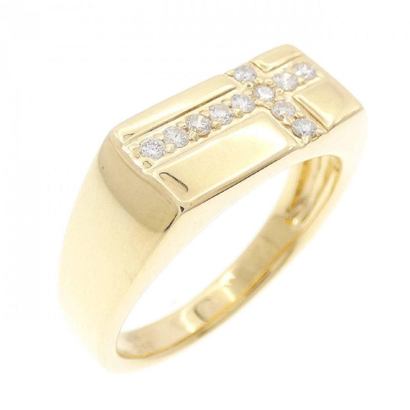 Nhẫn kim cương K18YG chéo 0.15CT - Hàng hiệu chính hãng 848829