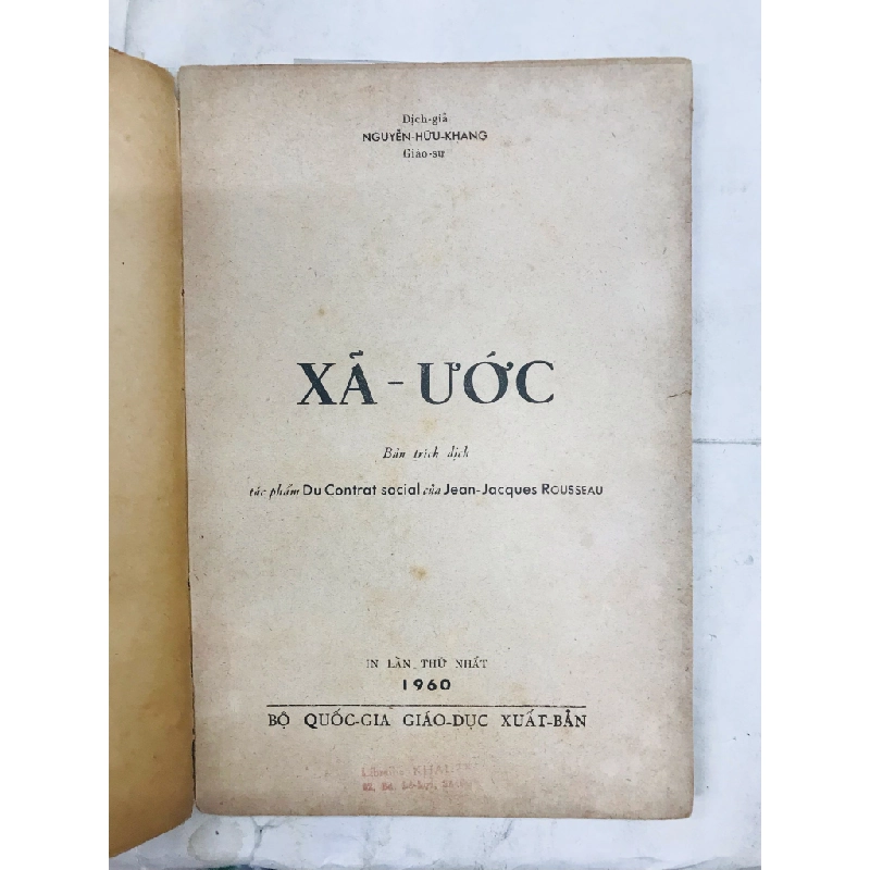 Xã ước - dịch giả Nguyễn Hữu Khang ( in lần nhất ) 137618