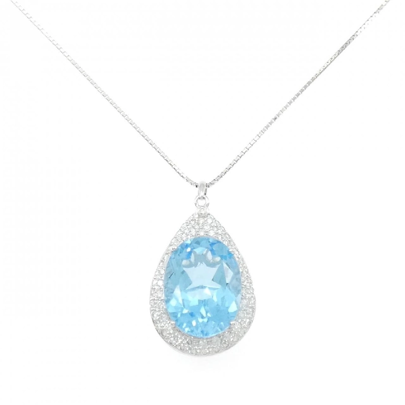 K18WG Blue Topaz Necklace 21.60CT - Hàng hiệu Authentic 858793