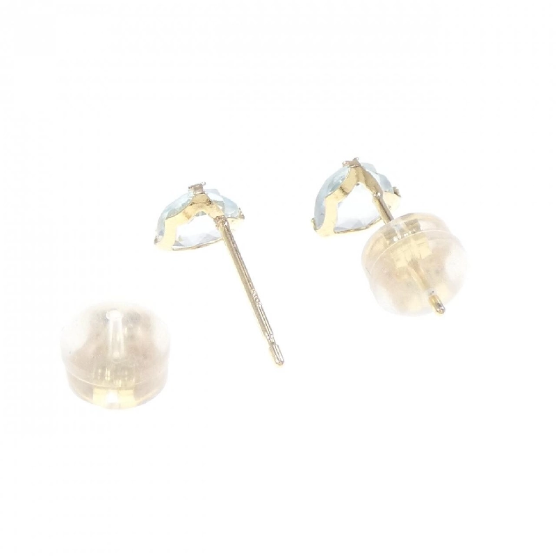 K18YG Bông tai hình trái tim đá Blue Topaz - Hàng hiệu Chính hãng 871402