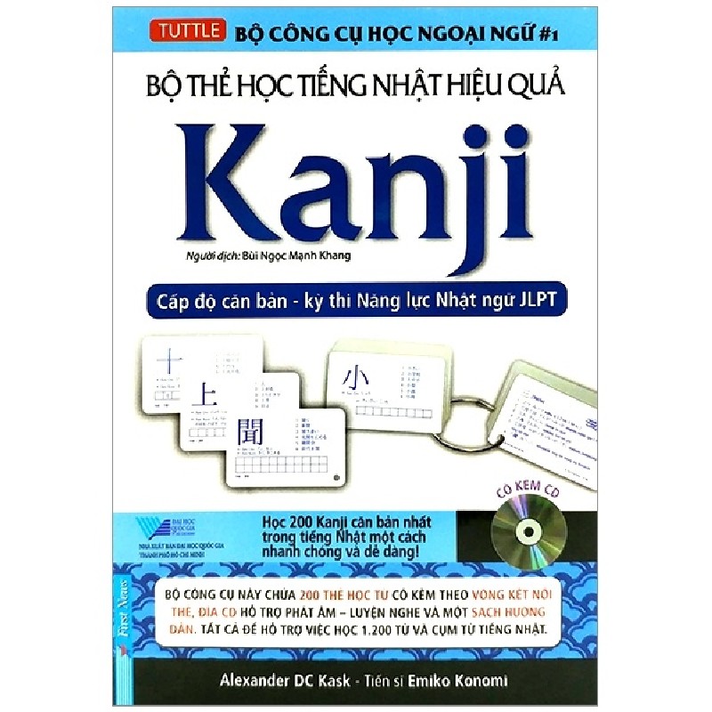 Bộ Thẻ Học Tiếng Nhật Hiệu Quả Kanji - Cấp Độ Căn Bản - Kỳ Thi Năng Lực Nhật Ngữ JLPT - Emiko Konomi, Alexander DC Kask 58388