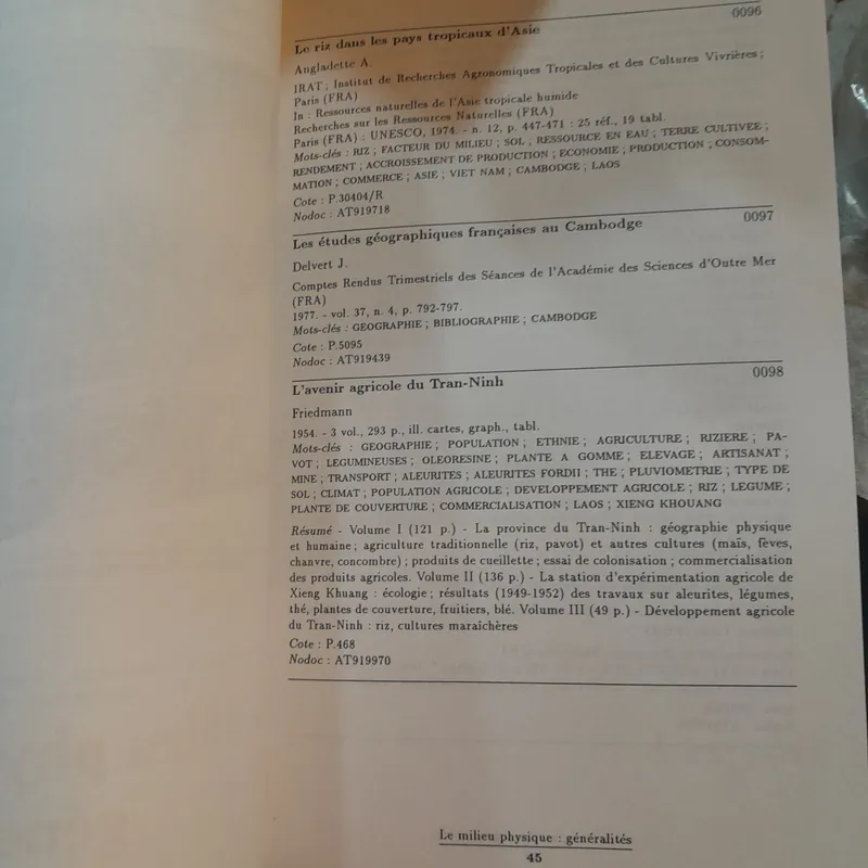 LE RIZ AU CAMBODGE, AU LAOS, AU VIÊT-NAM 1888 - 1991 588349