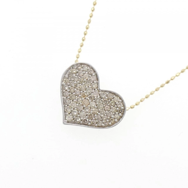 K18WG/K18YG Pave Heart Diamond Necklace 0.50CT - Hàng hiệu Authentic 863072